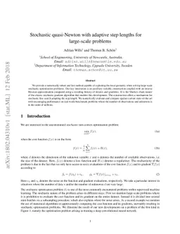 Stochastic quasi-Newton with adaptive step lengths for large-scale
  problems