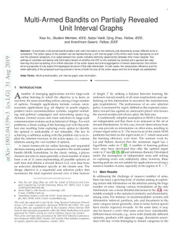 Multi-Armed Bandits on Partially Revealed Unit Interval Graphs
