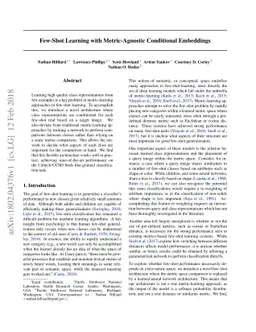 Few-Shot Learning with Metric-Agnostic Conditional Embeddings
