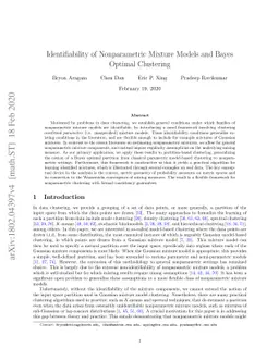 Identifiability of Nonparametric Mixture Models and Bayes Optimal
  Clustering