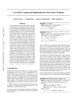 signSGD: Compressed Optimisation for Non-Convex Problems