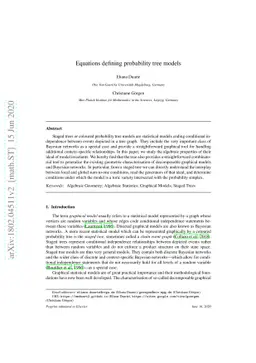 Equations defining probability tree models