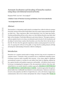 Automatic localization and decoding of honeybee markers using deep
  convolutional neural networks