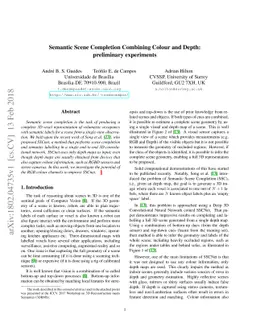 Semantic Scene Completion Combining Colour and Depth: preliminary
  experiments