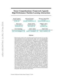Tensor Comprehensions: Framework-Agnostic High-Performance Machine
  Learning Abstractions