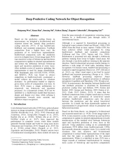Deep Predictive Coding Network for Object Recognition