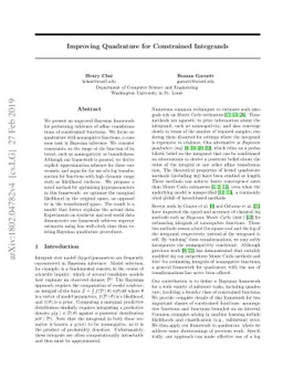 Improving Quadrature for Constrained Integrands