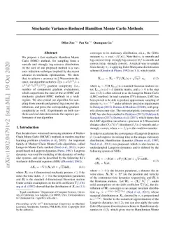 Stochastic Variance-Reduced Hamilton Monte Carlo Methods