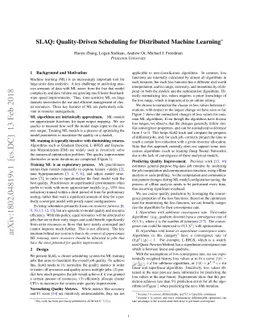 SLAQ: Quality-Driven Scheduling for Distributed Machine Learning