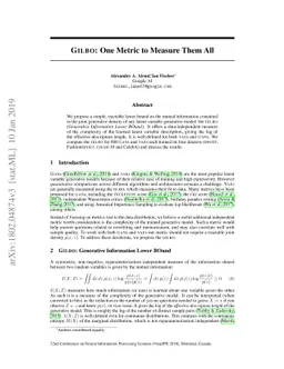 GILBO: One Metric to Measure Them All