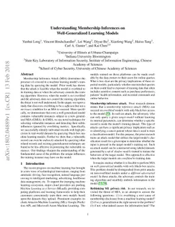 Understanding Membership Inferences on Well-Generalized Learning Models