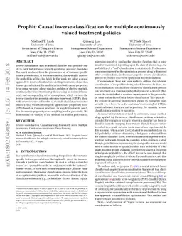 Prophit: Causal inverse classification for multiple continuously valued
  treatment policies