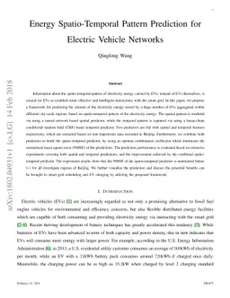 Energy Spatio-Temporal Pattern Prediction for Electric Vehicle Networks