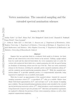 Vertex nomination: The canonical sampling and the extended spectral
  nomination schemes