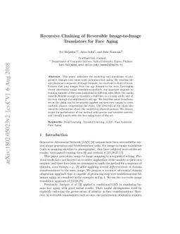 Recursive Chaining of Reversible Image-to-image Translators For Face
  Aging