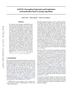 GEP-PG: Decoupling Exploration and Exploitation in Deep Reinforcement
  Learning Algorithms