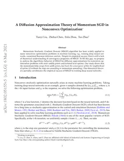 A Diffusion Approximation Theory of Momentum SGD in Nonconvex
  Optimization