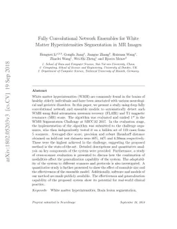 Fully Convolutional Network Ensembles for White Matter Hyperintensities
  Segmentation in MR Images
