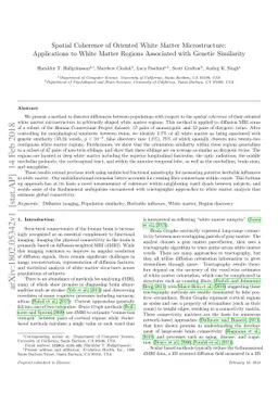 Spatial Coherence of Oriented White Matter Microstructure: Applications
  to White Matter Regions Associated with Genetic Similarity