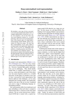 Deep contextualized word representations