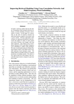 Improving Retrieval Modeling Using Cross Convolution Networks And Multi
  Frequency Word Embedding