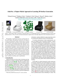 AtlasNet: A Papier-Mâché Approach to Learning 3D Surface Generation