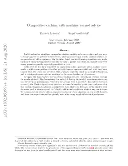 Competitive caching with machine learned advice