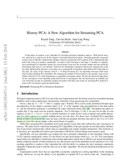 History PCA: A New Algorithm for Streaming PCA