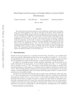 Semi-Supervised Learning on Graphs Based on Local Label Distributions