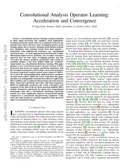 Convolutional Analysis Operator Learning: Acceleration and Convergence