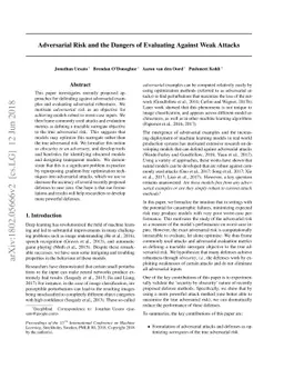 Adversarial Risk and the Dangers of Evaluating Against Weak Attacks