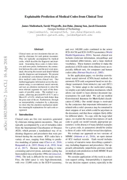 Explainable Prediction of Medical Codes from Clinical Text