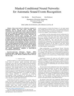 Masked Conditional Neural Networks for Automatic Sound Events
  Recognition