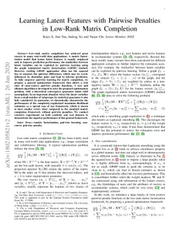 Learning Latent Features with Pairwise Penalties in Low-Rank Matrix
  Completion
