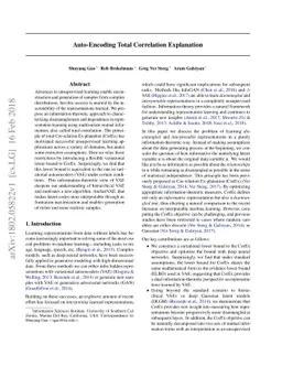 Auto-Encoding Total Correlation Explanation
