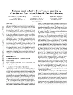 Instance-based Inductive Deep Transfer Learning by Cross-Dataset
  Querying with Locality Sensitive Hashing