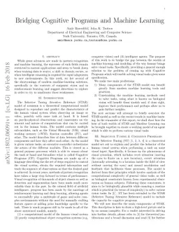 Bridging Cognitive Programs and Machine Learning