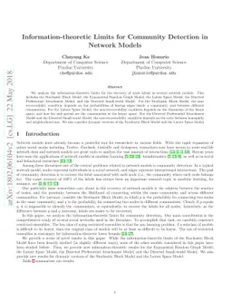 Information-theoretic Limits for Community Detection in Network Models