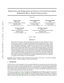 Modeling the Formation of Social Conventions from Embodied Real-Time
  Interactions