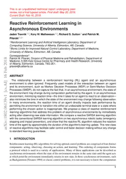 Reactive Reinforcement Learning in Asynchronous Environments