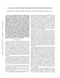 Learning to Race through Coordinate Descent Bayesian Optimisation