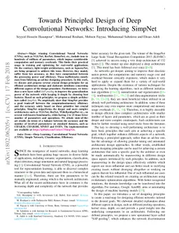 Towards Principled Design of Deep Convolutional Networks: Introducing
  SimpNet