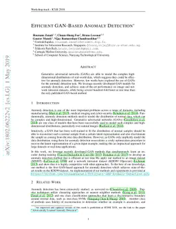 Efficient GAN-Based Anomaly Detection