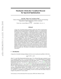 Stochastic Chebyshev Gradient Descent for Spectral Optimization