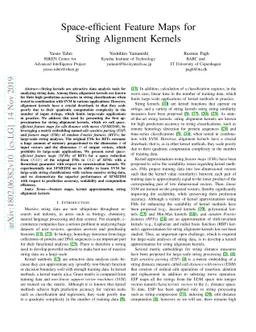 Space-efficient Feature Maps for String Alignment Kernels