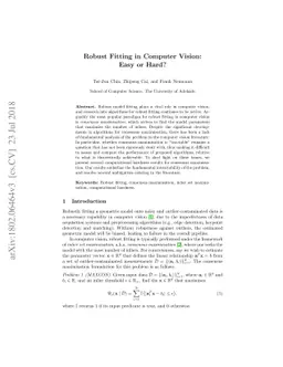 Robust Fitting in Computer Vision: Easy or Hard?