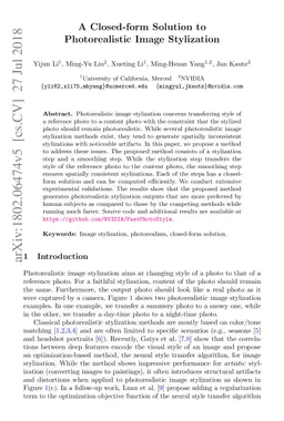 A Closed-form Solution to Photorealistic Image Stylization