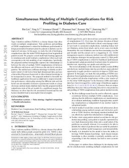 Simultaneous Modeling of Multiple Complications for Risk Profiling in
  Diabetes Care