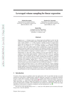 Leveraged volume sampling for linear regression