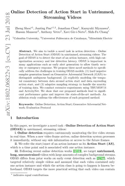 Online Detection of Action Start in Untrimmed, Streaming Videos